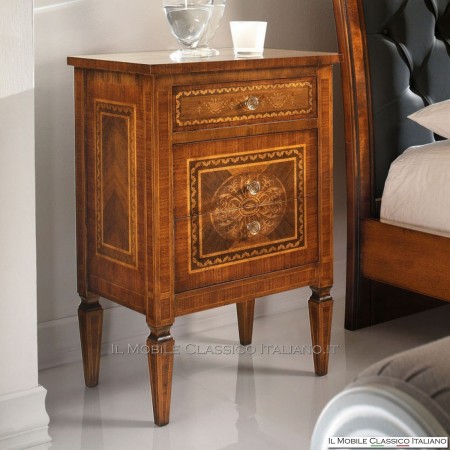 Pair of Maggiolini inlaid nightstands