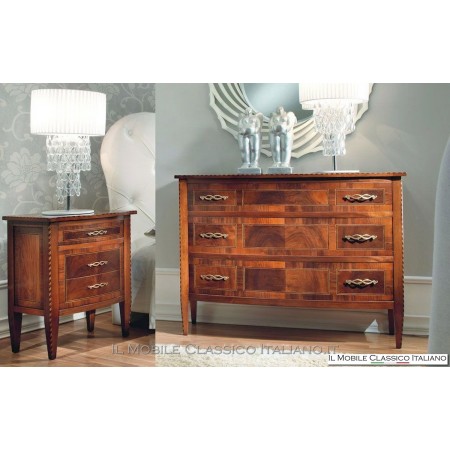 Tables de chevet incrustées de noyer