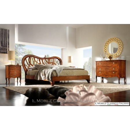Pair of inlaid nightstands with bois de rose fillets