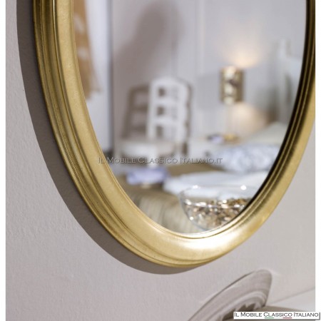 Specchiera moderna in foglia oro da bagno
