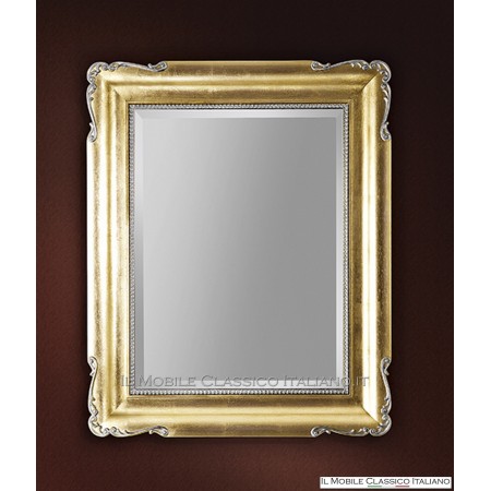 Espejo barroco rectangular con marco tallado cod. 1080