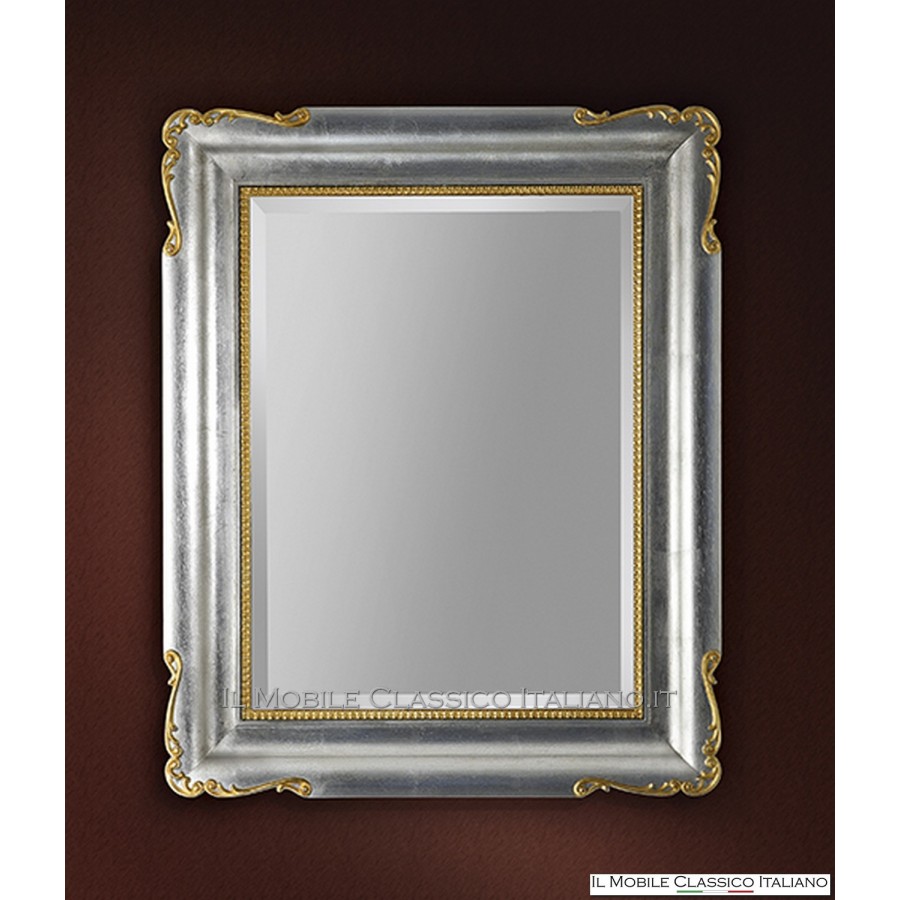 Espejo barroco rectangular con marco tallado cod. 1081 Espejo barroco rectangular con marco tallado cod. 1081