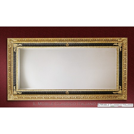 Specchiera specchio barocco rettangolare cornice intagliata