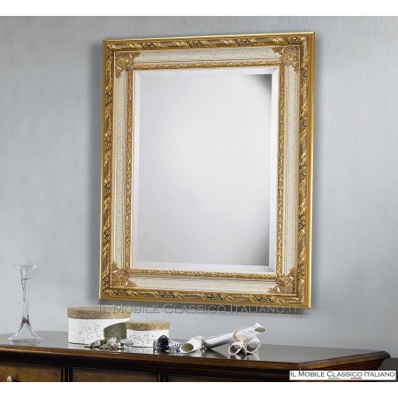 Specchiera specchio barocco rettangolare cornice intagliata cod. 1190