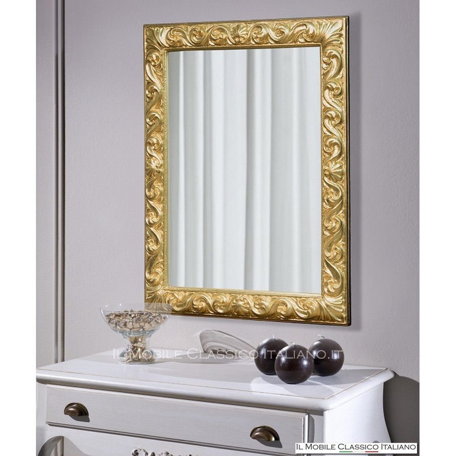 Miroir de commode rectangulaire sculpté classique