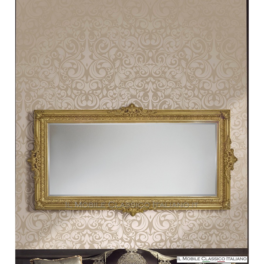 Baroque mirror in gold or silver leaf