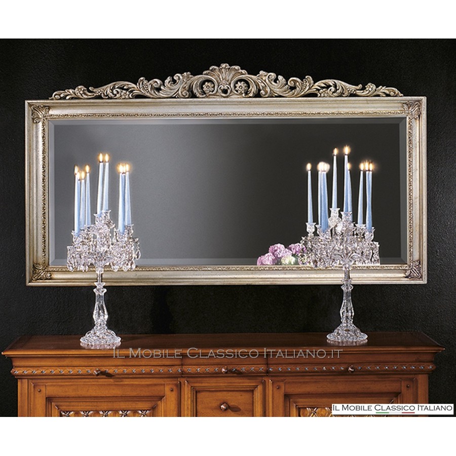 Baroque silver leaf mirror