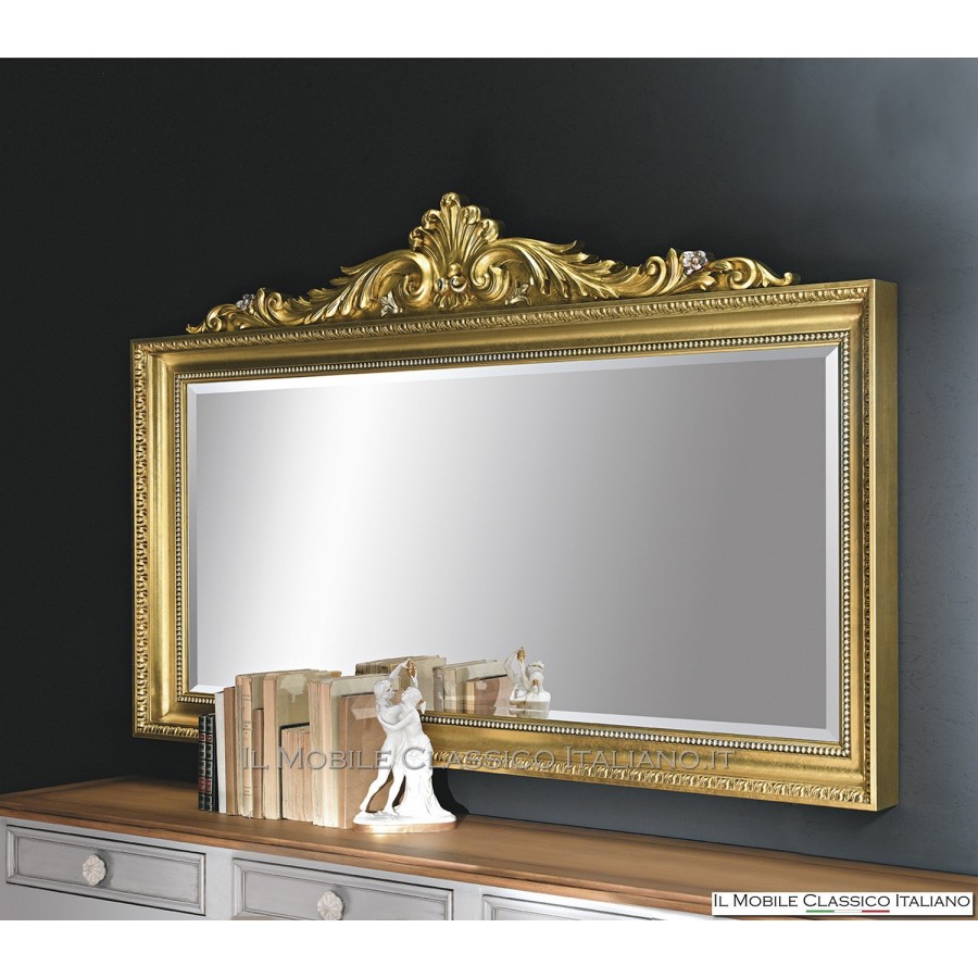 Miroir baroque à la feuille d'or