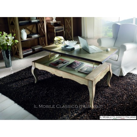 Rectangular extendable coffee table for living room