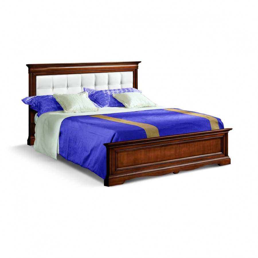 Cama doble con cabecero tapizado y somier S1507-1