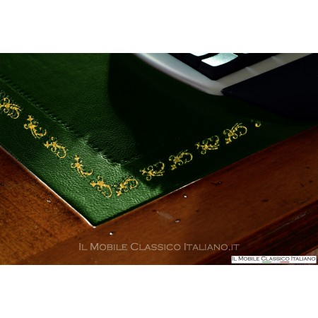 Bureau avec 5 tiroirs et insert en cuir