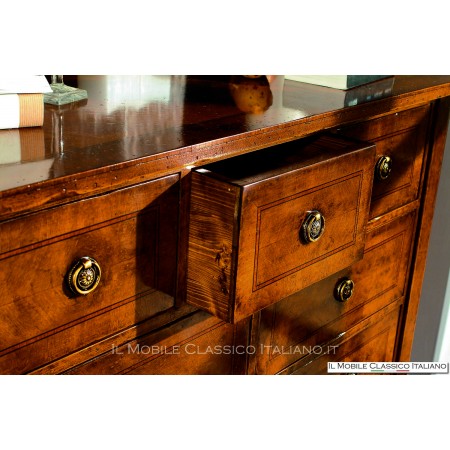 Comoncino intarsiato classico con cassetti