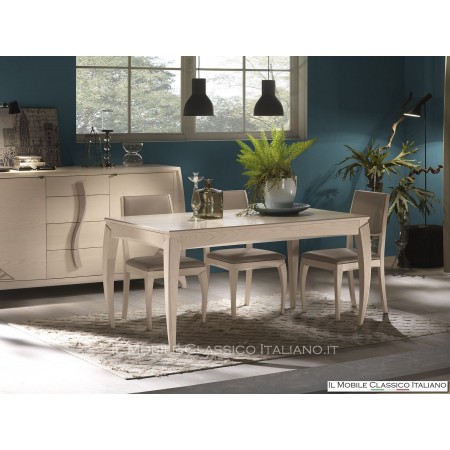 Table carrée moderne 110 x 110 extensible