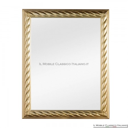 Specchio rettangolare con cornice dorata - Lavorazione artigianale