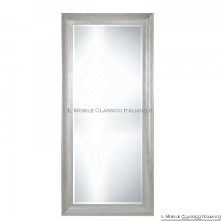 large modern silver leaf vertical mirror