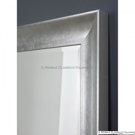 specchio moderno da parete foglia argento