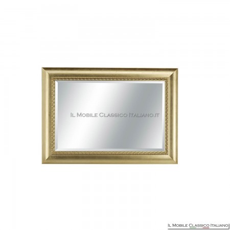 horizontal mirror in antique gold leaf