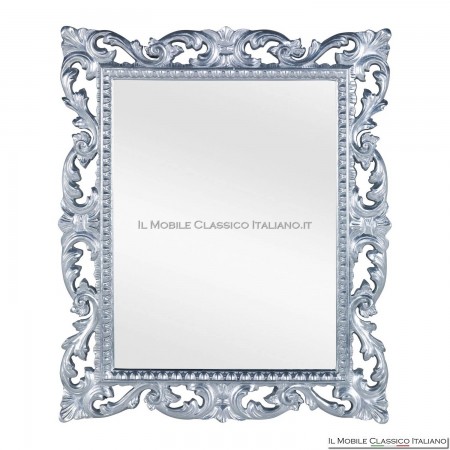 vertical baroque mirror with silver leaf