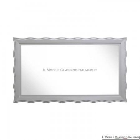 modern horizontal white lacquered mirror