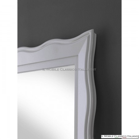 miroir avec cadre vague laqué blanc