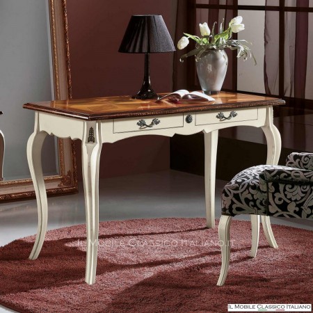 Classic inlaid desk with 2 drawers