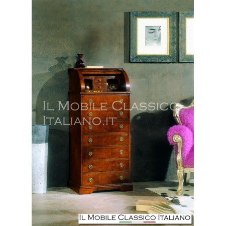 Bureau classico a rullo con cassettiera