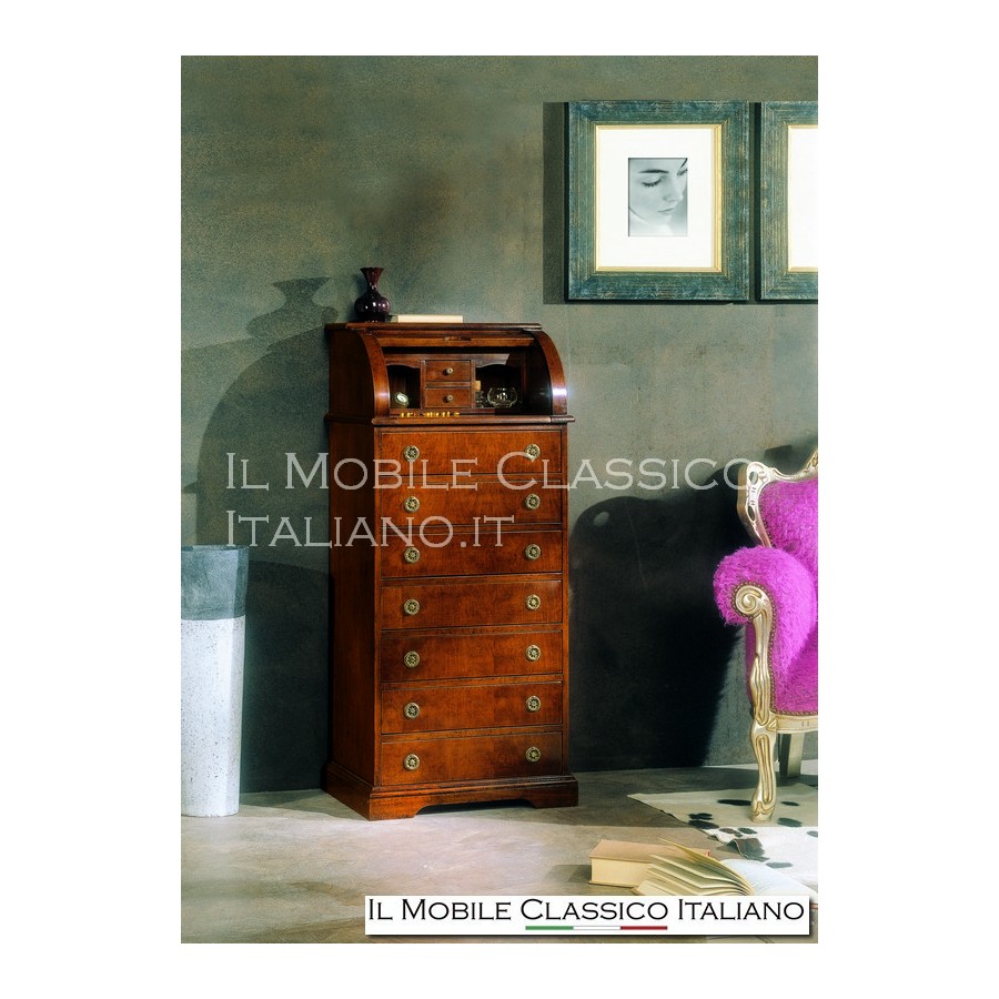 Bureau classico a rullo con cassettiera
