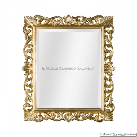 Miroir rectangulaire baroque doré