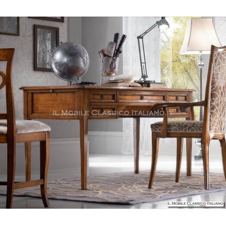 Directory desk with leather top
