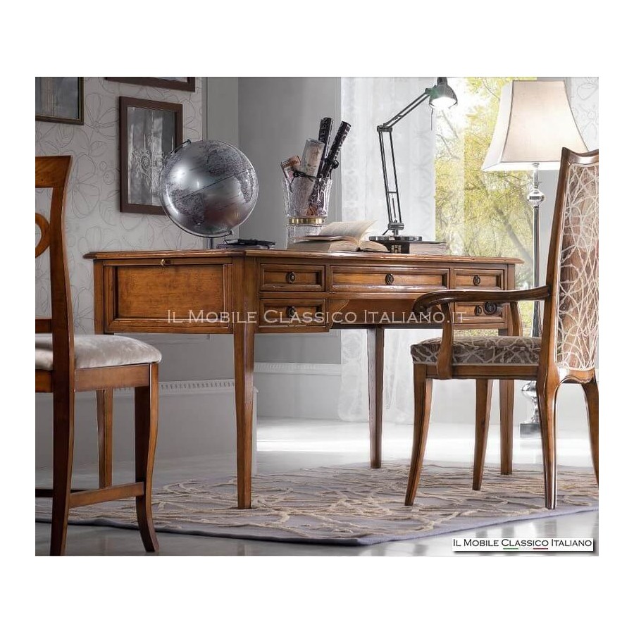 Bureau Directoire avec dessus en cuir Bureau Directoire avec dessus en cuir