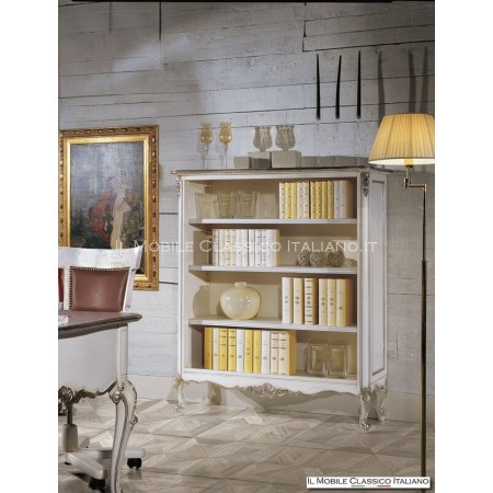 Provencal style open bookcase with carvings