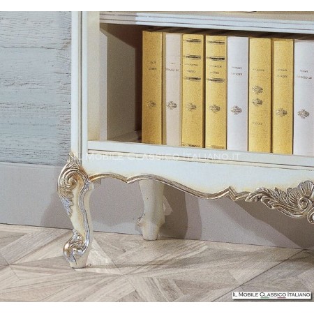 high bookcase with carvings