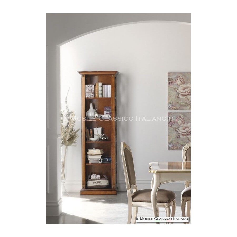 High bookcase with cross sides