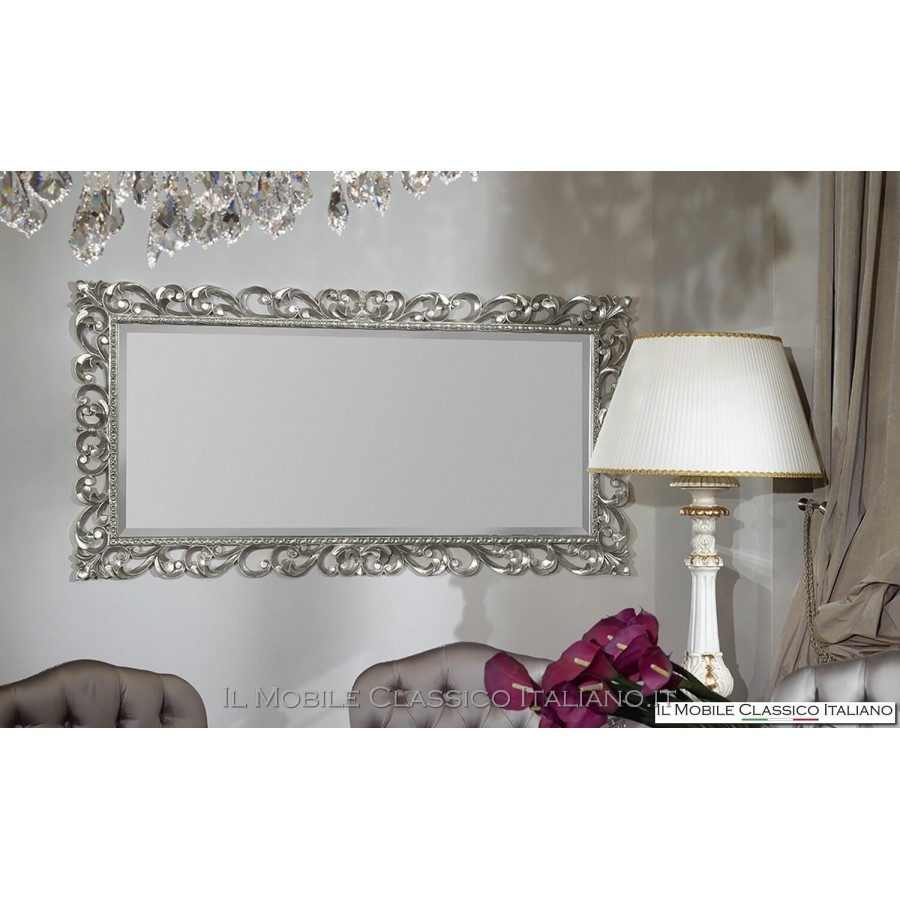 Baroque rectangular wooden mirror 185 x 95