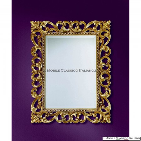 Baroque mirror in wood gold leaf