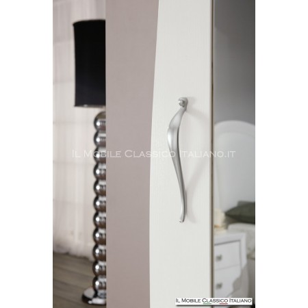 Armoire 2 portes coulissantes en cendres avec miroir
