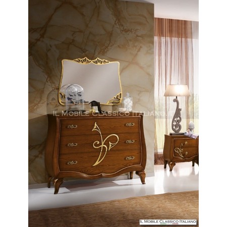 Gold leaf perforated mirror