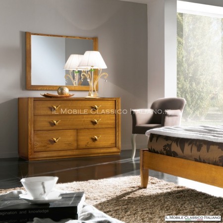 Brushed ash dresser with 4 drawers