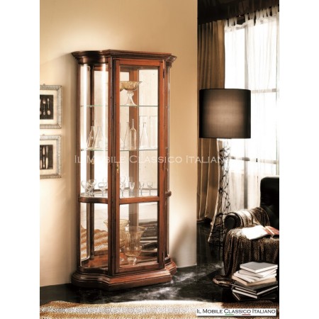 Vetrina in legno massello con fianchi curvi - Il Mobile Classico Italiano