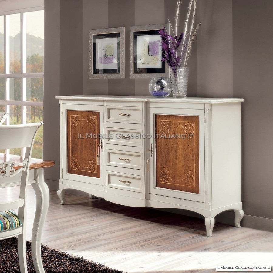 Buffet blanc et bois