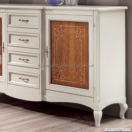 Madia bianco e legno