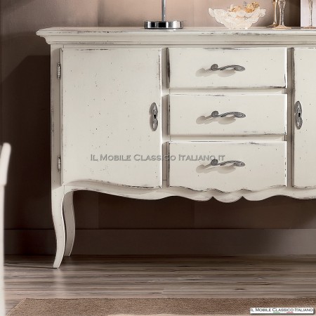 White solid wood sideboard