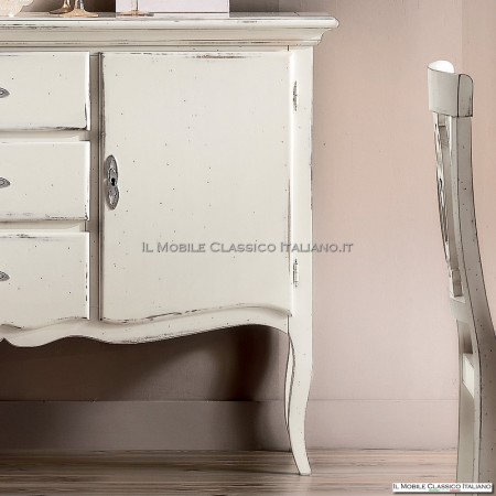 White solid wood sideboard