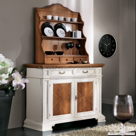 Credenza bianca e legno