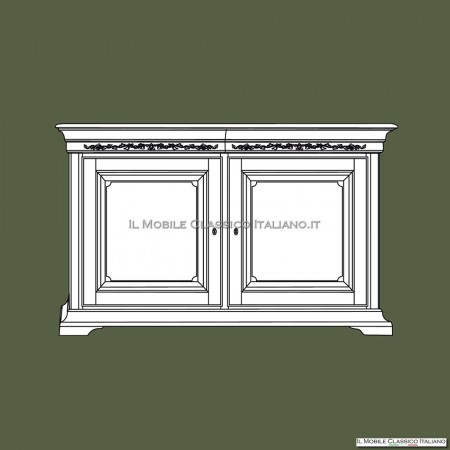 Aparador de madera lacada marfil - The Italian Classic Furniture