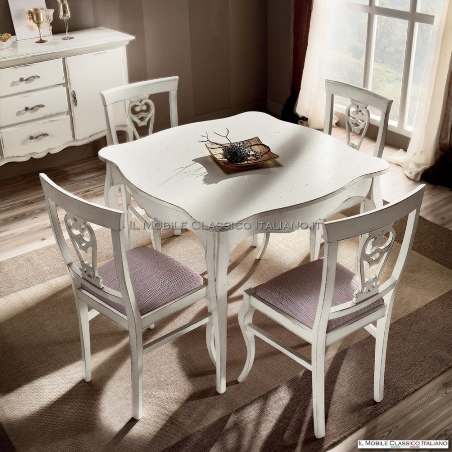 Mesa de comedor blanca  El mueble clásico italiano