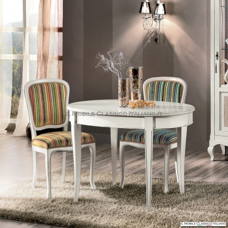 White lacquered dining table