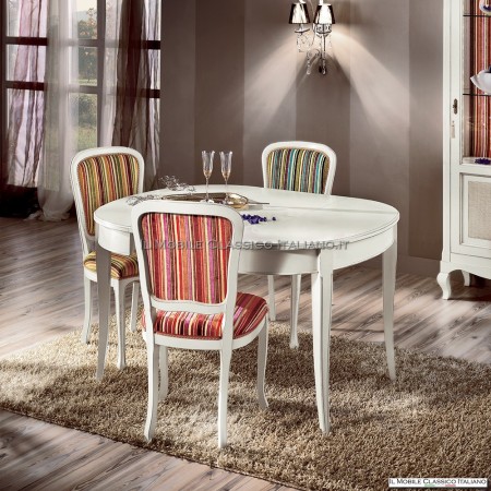 Table à manger laquée blanche