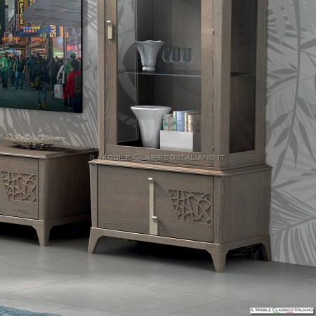 Vitrina moderna en madera de fresno