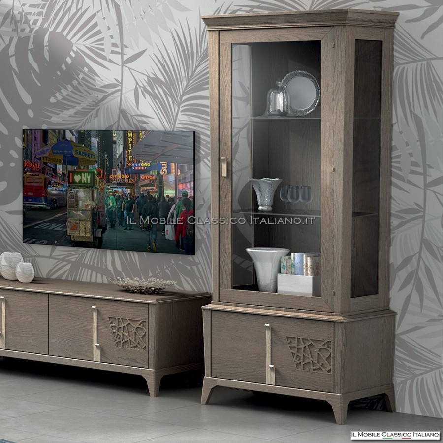 Vitrine moderne en bois de frêne